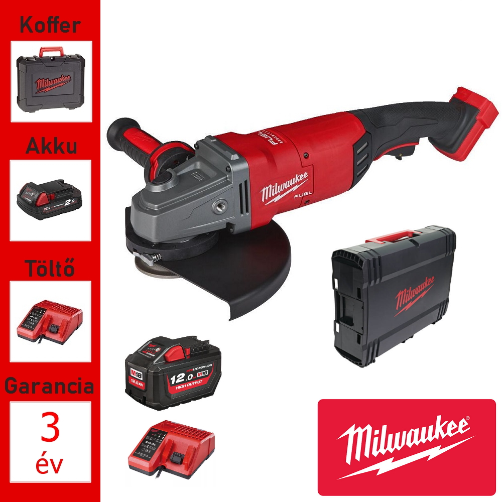Milwaukee 18V akkus sarokcsiszoló 230mm + akku, töltő, koffer